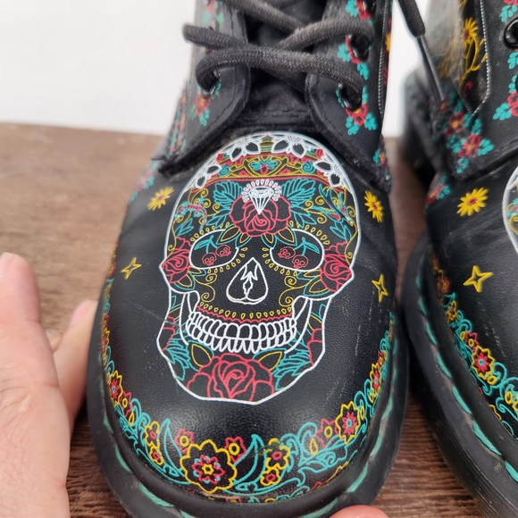 Dr. Marten 1460 sugar skull dia de los muertos limited edition boots size 7 rare - Picture 9 of 15